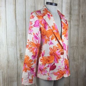 Susan Graver Style Floral Lined Blazer - 12